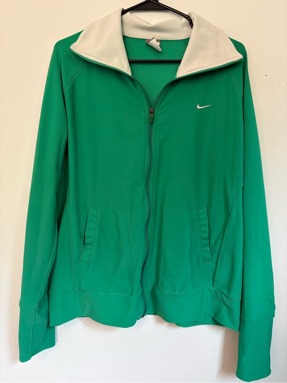 Vintage Nike Fit Dry Women's Track Jacket XL Green Full Zip EUC